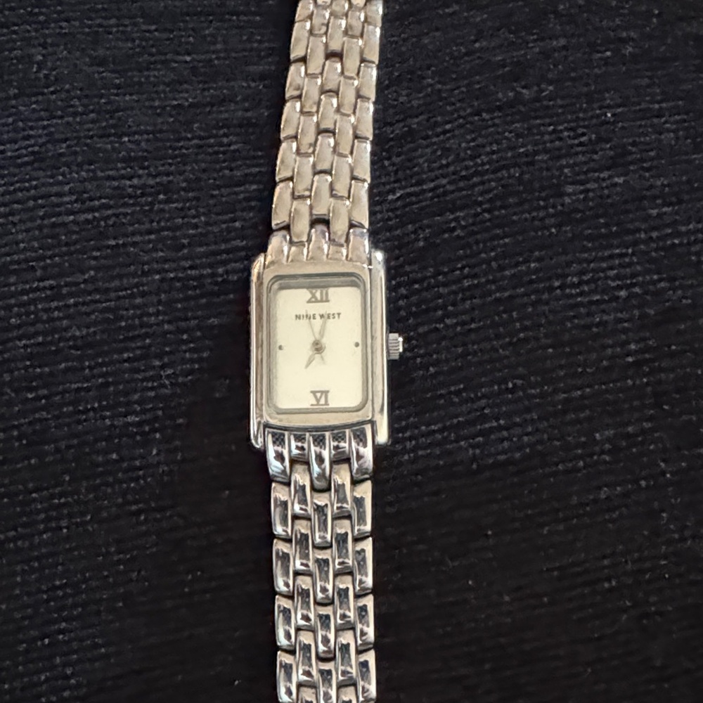 Nine West Silver Rectangular Watch